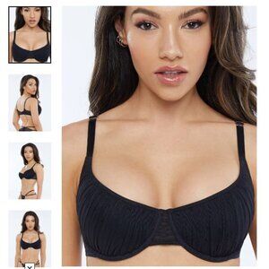 Gathered Mesh Balconette Bra Size 34A